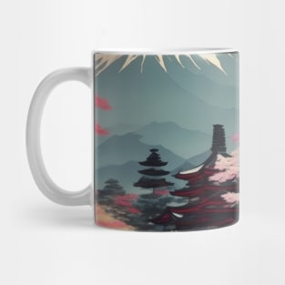 Serene Mount Fuji Sunset - Peaceful River Scenery Mug
